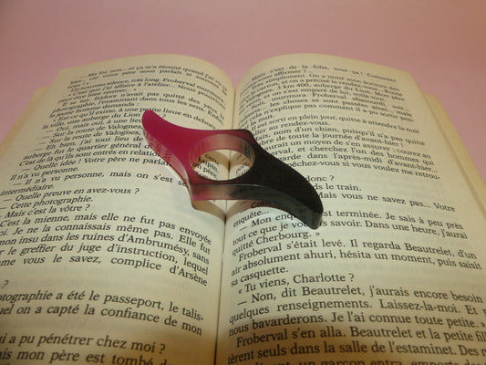 Bague de lecture V1 noire/rose