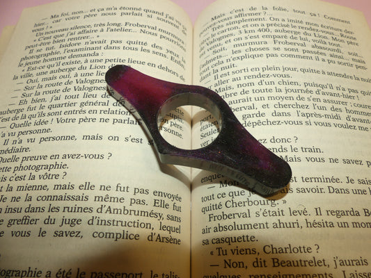 Bague de lecture V2 noire/rose