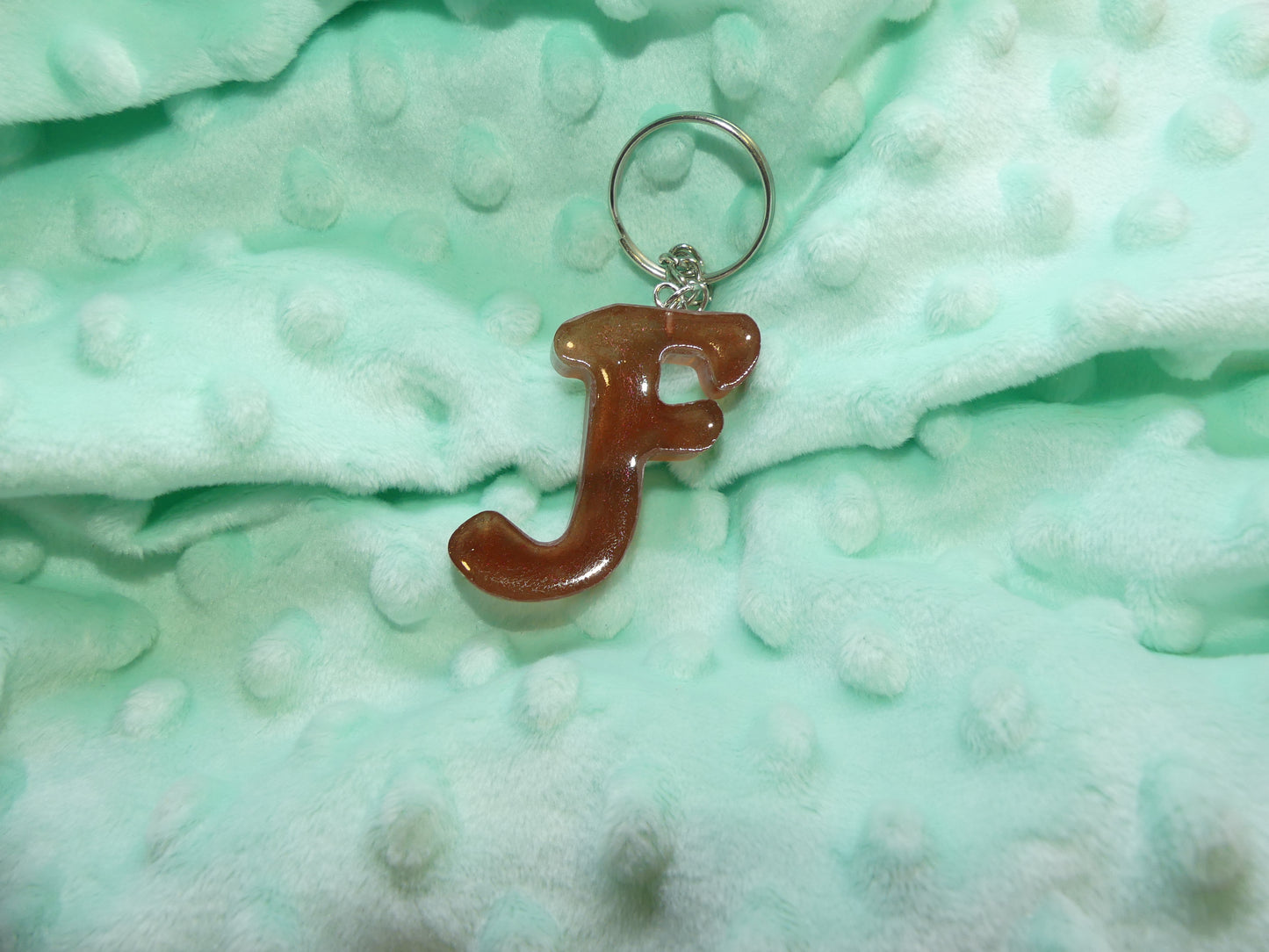 Porte-clefs Alphabet F Marron