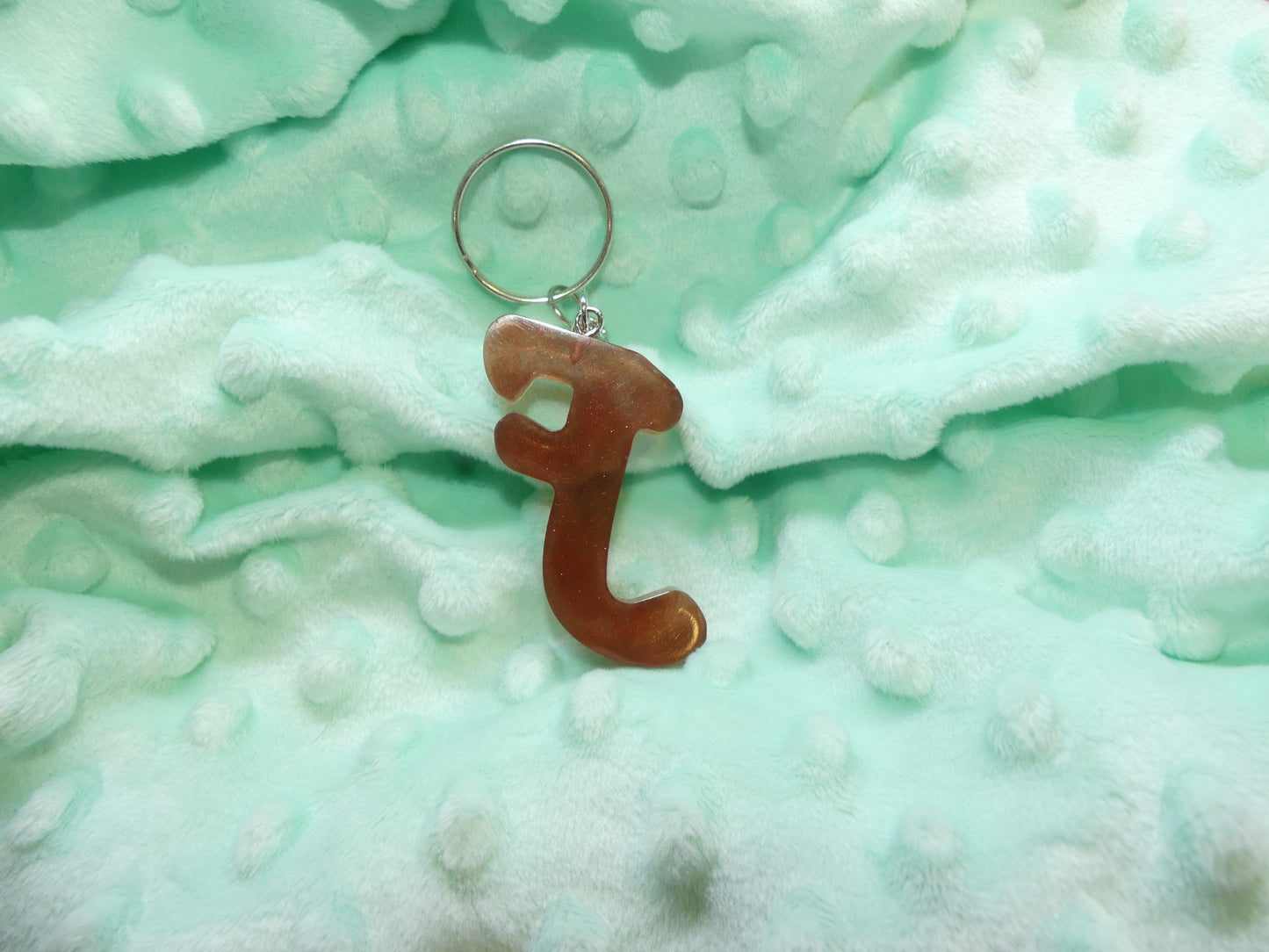 Porte-clefs Alphabet F Marron