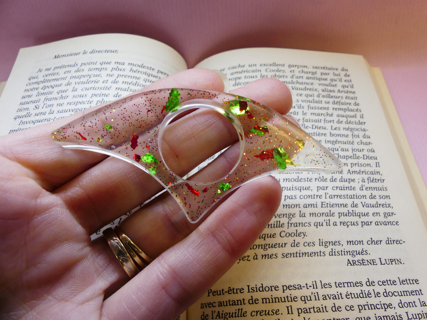 Bague de lecture  V3 transparent/multicolore