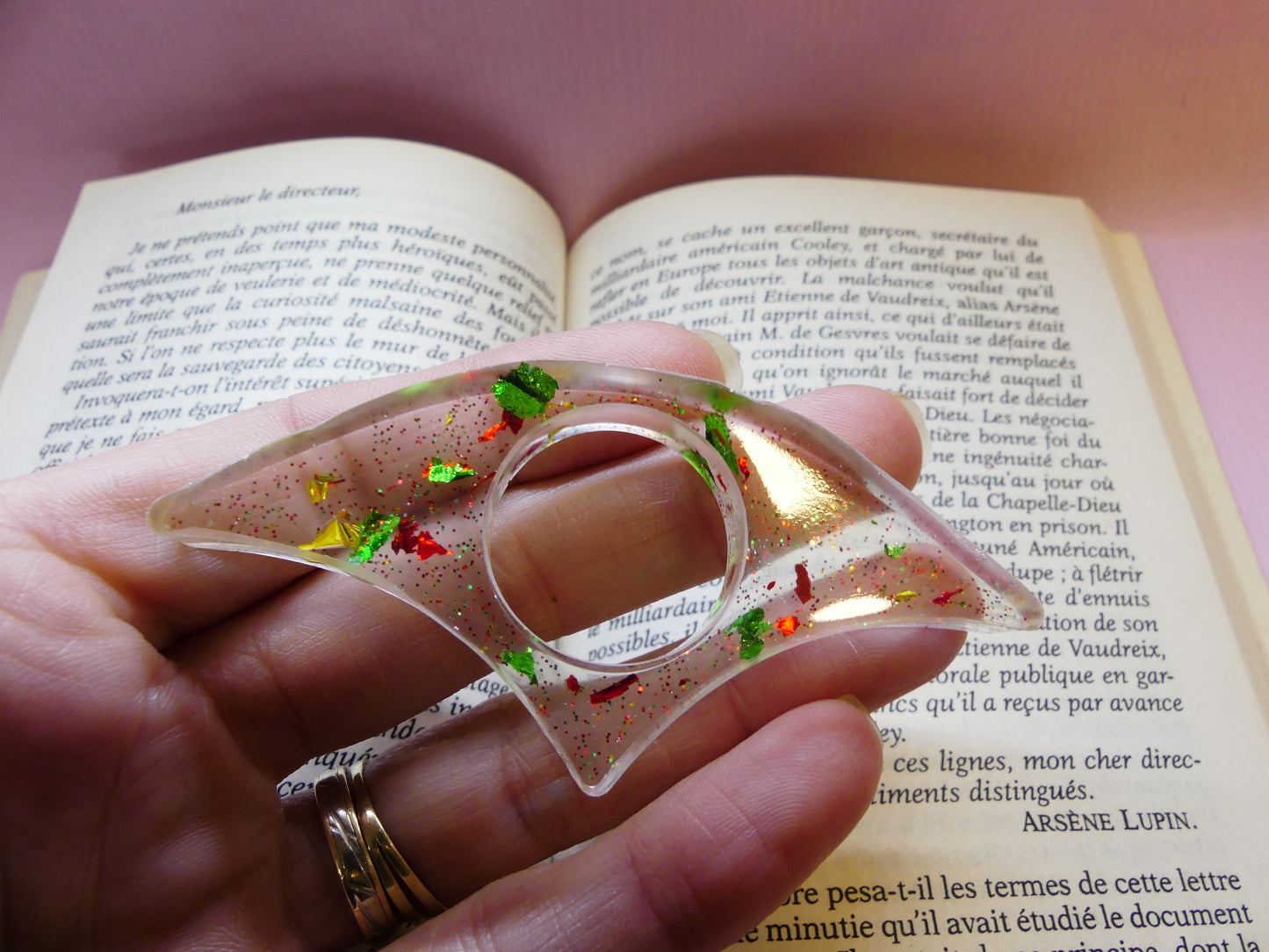 Bague de lecture  V3 transparent/multicolore