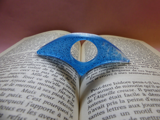 Bague de lecture  V3 bleu/transparent/paillettes