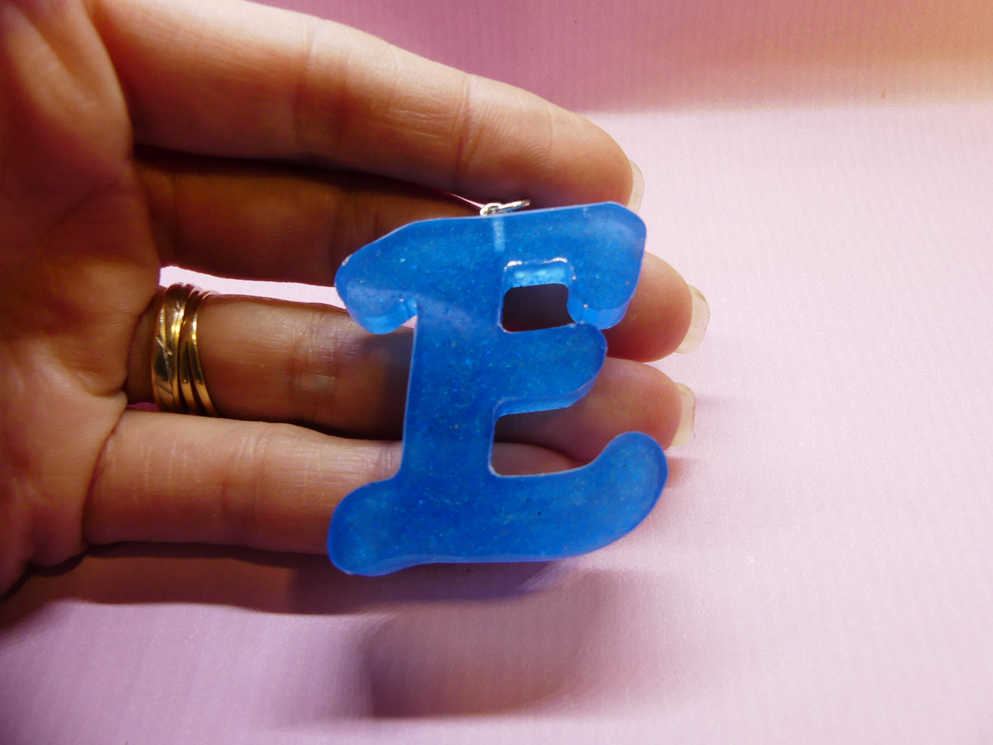 Porte-clefs Alphabet E bleu