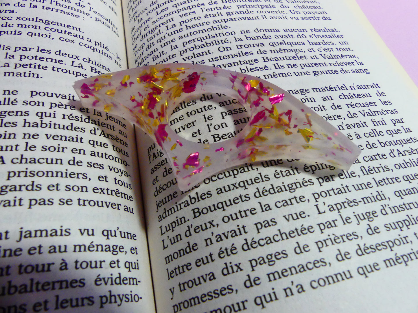 Bague de lecture  V3 transparent/doré/rose