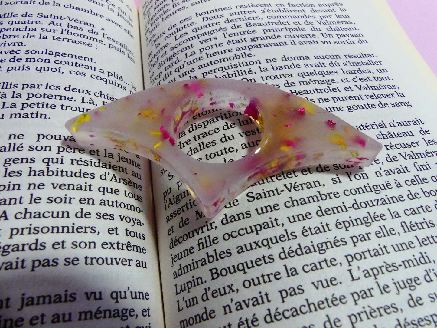 Bague de lecture  V3 transparent/doré/rose