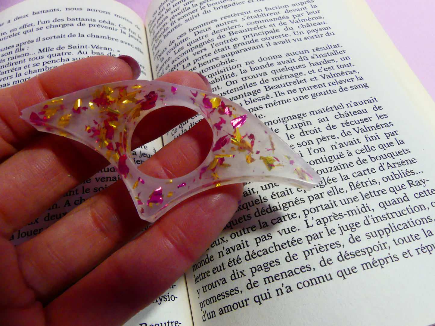 Bague de lecture  V3 transparent/doré/rose