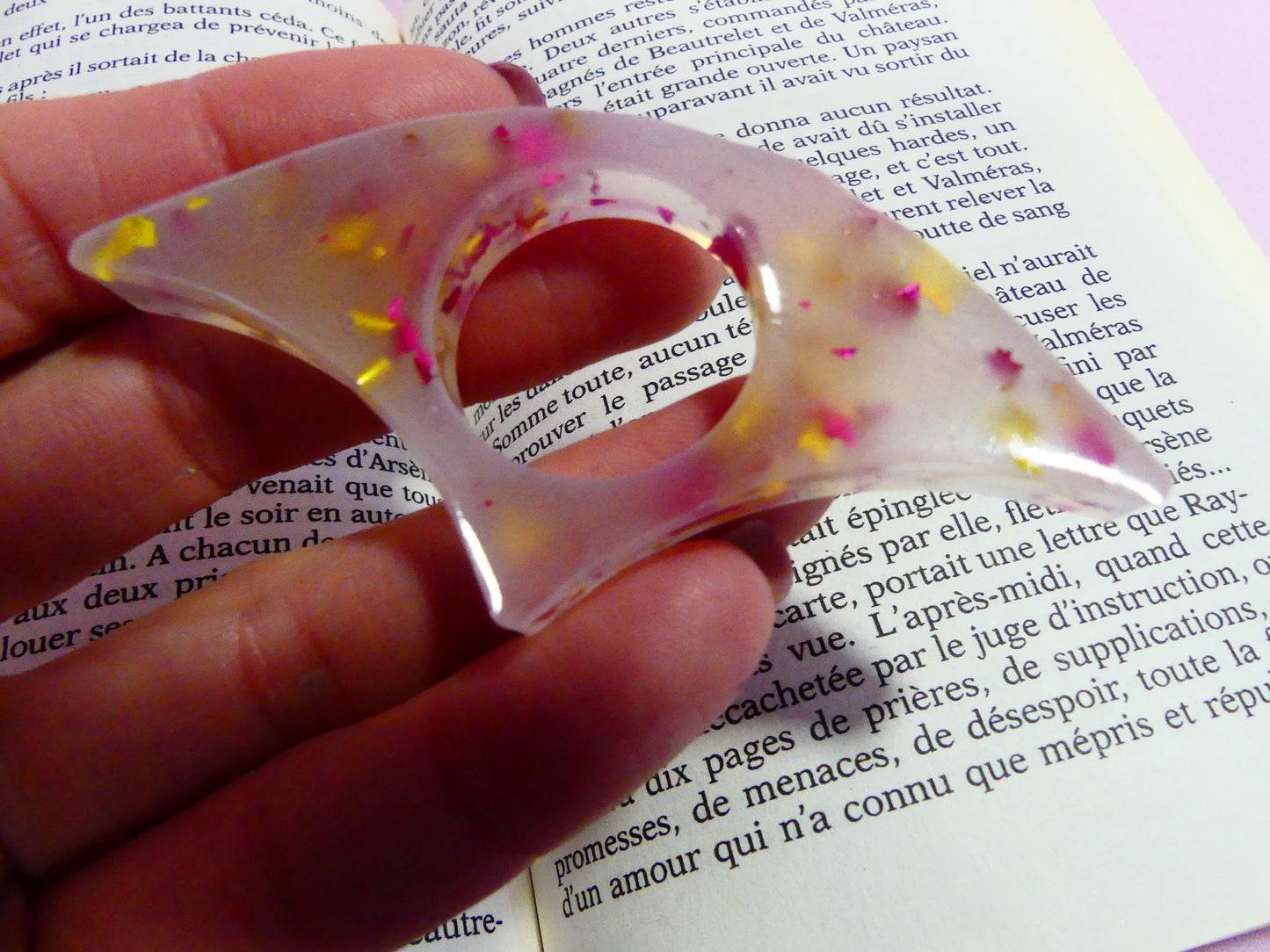 Bague de lecture  V3 transparent/doré/rose