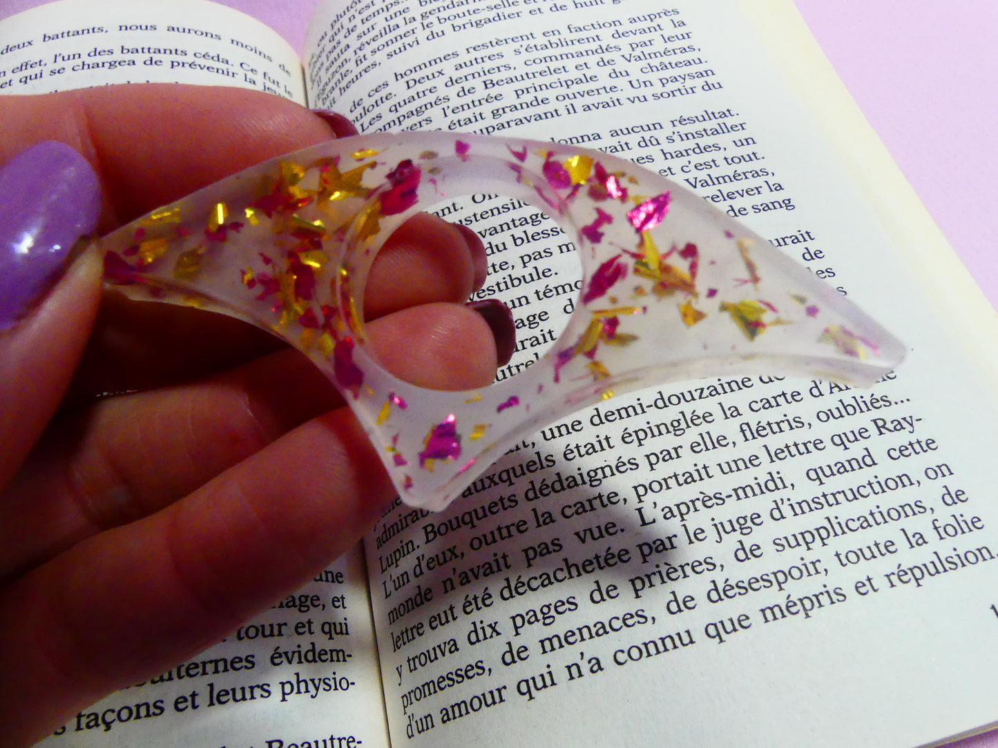 Bague de lecture  V3 transparent/doré/rose